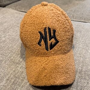 Brown Textured Cap with Black Logo